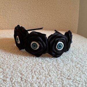 Eyeball & Black Rose Halloween Headband